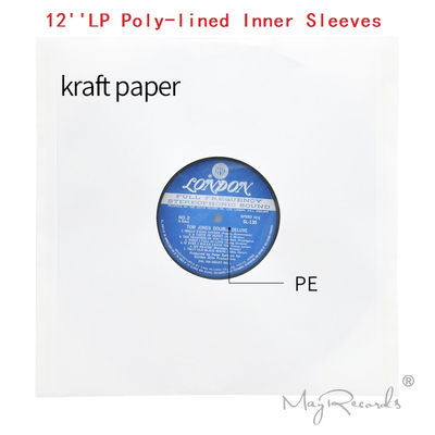 20 Heavyweight Anti-static White Kraft Paper Poly-lined Inner Sleeves For 12'' LP Record Vinyl High Quality 