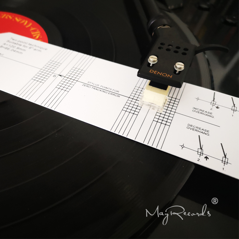 Cartridge Alignment Protractor LP Vinyl Turntable Phonograph Accessories Adjustment Tool