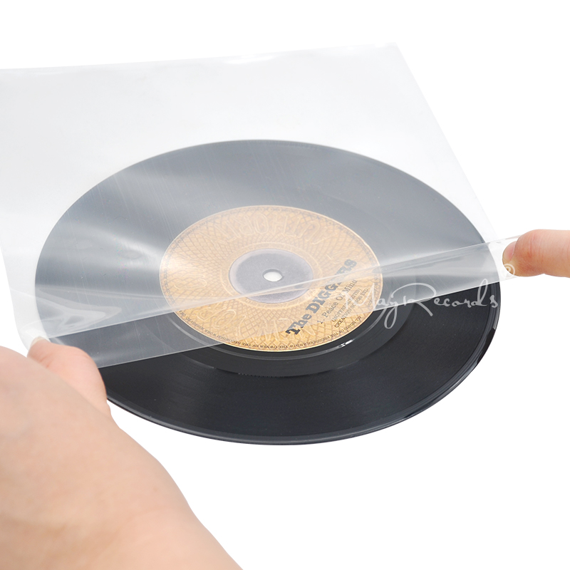 25PCS 7'' Vinyl Record 6.7Mil Flat Open Top Protect Bag Strong Outer Sleeves 